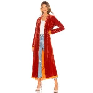$299 FOR LOVE AND LEMONS Nadine Velvet Coat Rust